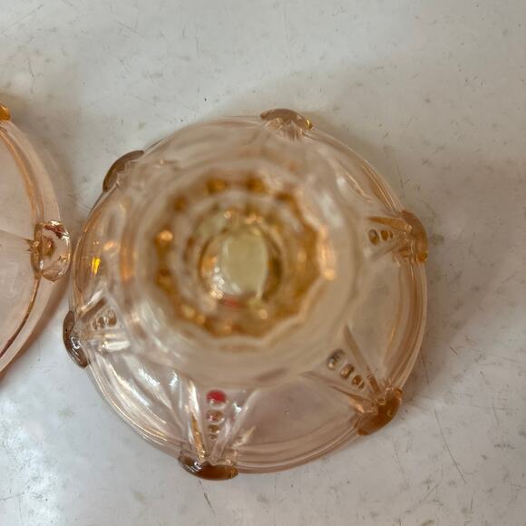 Anchor Hocking Oyster and Pearls Pin Candlesticks set of 2 - Picture 3 of 4